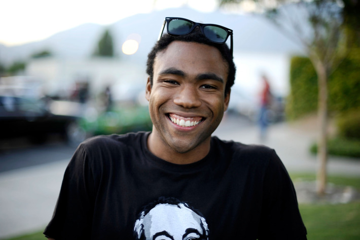 LOS ANGELES, CA - AUGUST 20: Rapper Childish Gambino hanging out backstage at the 8th annual Rock The Bells festival sponsored by Reebok at San Manuel Amphitheater on August 20, 2011 in Los Angeles, California. (Photo by Jerod Harris/WireImage)