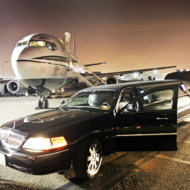 LOS ANGELES, CA - FEBRUARY 06: Fall Out Boy departs a private jet at Los Angeles Airport before their performance on the roof of the Pacific Stock Exchange Building as part of MTV's