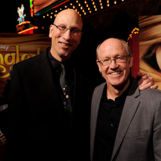 LOS ANGELES, CA - NOVEMBER 14: Producer Roy Conli (L) and Directing Animator Glen Keane arrive at the premiere of Walt Disney Pictures'