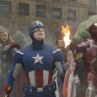 “Marvel's The Avengers” L to R: Black Widow (Scarlett Johansson), Thor (Chris Hemsworth), Captain America (Chris Evans), Hawkeye (Jeremy Renner), Iron Man (Robert Downey Jr.), and Hulk (Mark Ruffalo).