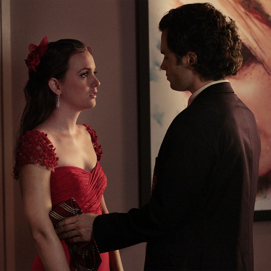 Pictured (L-R) Leighton Meester as Blair Waldorf and Penn Badgley as Dan Humphrey.