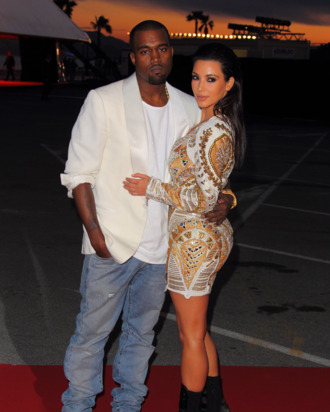 CANNES, FRANCE - MAY 23: Kanye West and Kim Kardashian attend The 'Cruel Summer' presentation during the 65th Annual Cannes Film Festival on May 23, 2012 in Cannes, France. (Photo by Mike Marsland/WireImage)