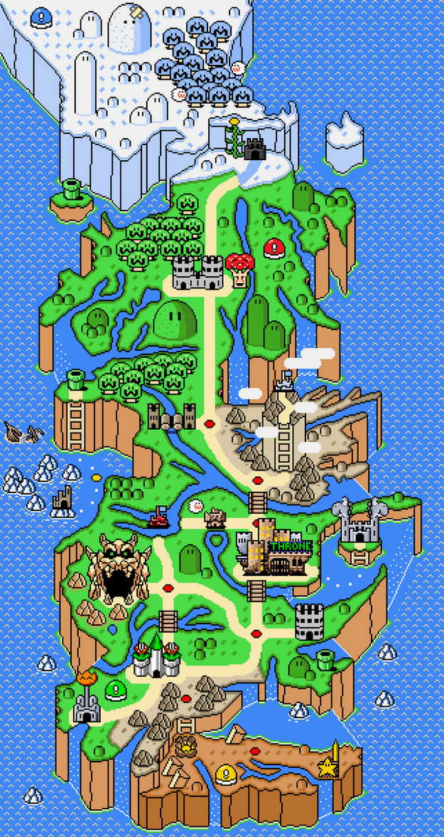 Super Mario World Map All 96 Levels Mario World Map