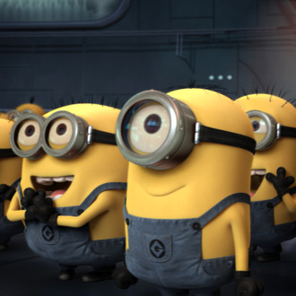 Gru's minions (voiced by JEMAINE CLEMENT) wait for their orders in Universal Pictures and Illumination Entertainment's inaugural 3-D CGI feature,