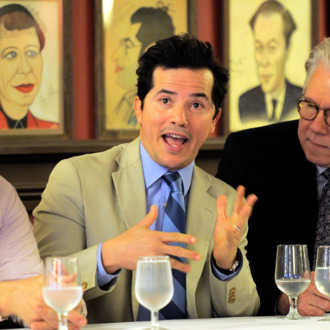 NEW YORK, NY - APRIL 15: Actress Jim Belushi, John Leguizamo and John Larroquette at the Drama Desk Panel Discussion: