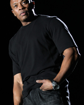 Rapper Dr. Dre performs onstage during day 3 of the 2012 Coachella Valley Music & Arts Festival at the Empire Polo Field on April 15, 2012 in Indio, California.