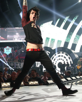 LAS VEGAS, NV - SEPTEMBER 21: Frontman Billie Joe Armstrong of Green Day performs onstage during the 2012 iHeartRadio Music Festival at the MGM Grand Garden Arena on September 21, 2012 in Las Vegas, Nevada. (Photo by Christopher Polk/Getty Images for Clear Channel)