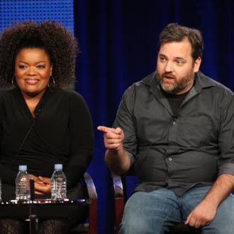 Actress Yvette Nicole Brown and Executive Producer/ Creator Dan Harmon speak during the