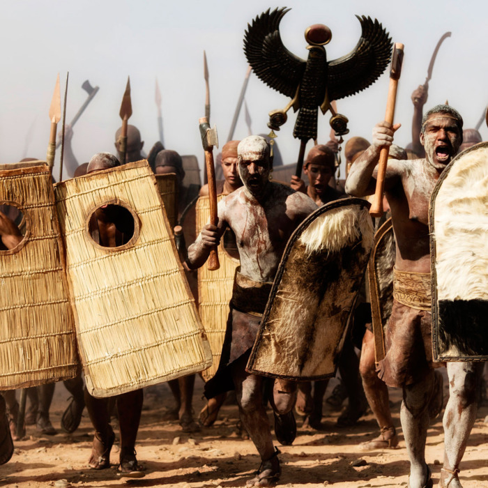 Exterior Meggido Battelfield 1457 BC - The infantry charge. Hand to hand combat.