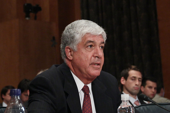 WASHINGTON - MAY 26: Robert Benmosche, president and CEO of American International Group (AIG), participates in a Congressional Oversight Panel hearing on Capitol Hill, on May 26, 2010 in Washington, DC. The panel was created to oversee the expenditure of the Troubled Asset Relief Program (TARP), and Other Government Assistance for AIG. (Photo by Mark Wilson/Getty Images) *** Local Caption *** Robert Benmosche
