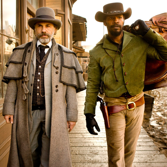 Christoph Waltz, left, and Jamie Foxx star in Columbia Pictures'
