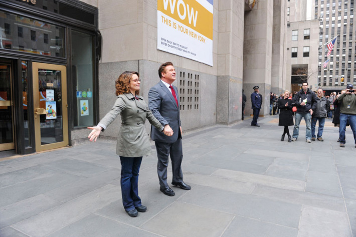 30 ROCK -- "100" Episode 520/521 -- Pictured: (l-r) Tina Fey as Liz Lemon, Alec Baldwin as Jack Donaghy (Photo by Ali Goldstein/NBC/NBCU Photo Bank via Getty Images)