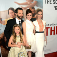 Actors Leslie Mann and Judd Apatow arrive with daughters Maude Apatow and Iris Apatow at the premiere of Universal Pictures' 'This Is 40' at Grauman's Chinese Theatre on December 12, 2012 in Hollywood, California.