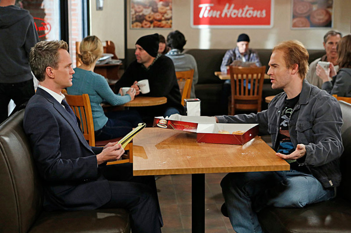 "P. S. I Love You" -- Barney (Neil Patrick Harris, left) uncovers the lost episode of Robin's "Underneath the Tunes," as Robin Sparkles, on HOW I MET YOUR MOTHER, Monday, Feb. 4 (8:00-8:30 PM, ET/PT) on the CBS Television Network. Also pictured: James Van Der Beek (right) guest Stars as Robin's Ex-Boyfriend Simon