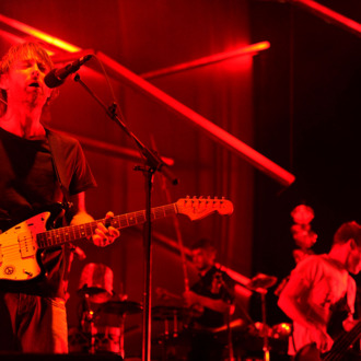 Musician Thom Yorke (L) and musician Flea perform during day 3 of the Coachella Valley Music & Art Festival 2010 held at The Empire Polo Club on April 18, 2010 in Indio, California.