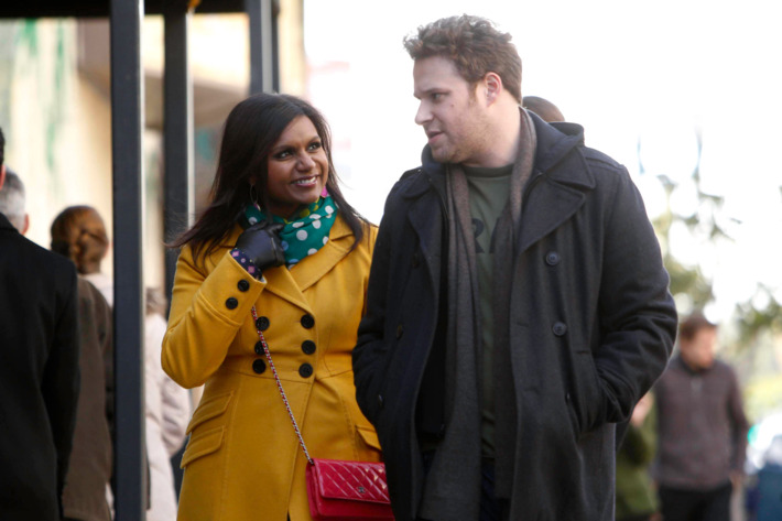 THE MINDY PROJECT: Mindy (Mindy Kaling, L) reunites with her "first kiss" Sam (guest star Seth Rogen, R) in the "The One That Got Away" episode of THE MINDY PROJECT airing Tuesday, Feb. 26 (9:30-10:00 PM ET/PT)