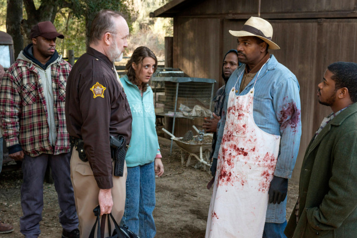JUSTIFIED -- Get Drew -- Episode 10 (Airs Tuesday, March 12, 10:00 pm e/p) -- Pictured: (L-R) Jim Beaver as Shelby Parlow, Abby Miller as Ellen May, Mikelti Williamson as Ellstin Limehouse