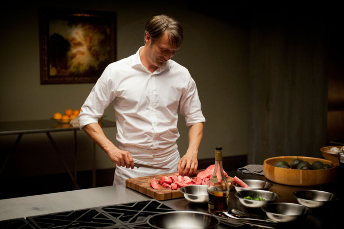 HANNIBAL -- "Apertif" Episode 101 -- Pictured: Mads Mikkelsen as Dr. Hannibal Lecter -- (Photo by: Brooke Palmer/NBC)