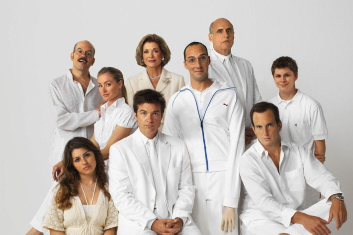 It's OK honey, they're in heaven now. The Arrested Development cast sporting their white after Labor Day best. (AP Photo/HO/Fox Broadcasting Co./Art Streiber)