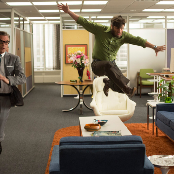 Jim Cutler (Harry Hamlin) and Stan Rizzo (Jay R. Ferguson) - Mad Men _ Season 6, Episode 8 _ 'The Crash' - Photo Credit: Jordin Althaus/AMC