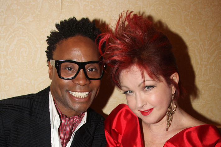 NEW YORK, NY - JUNE 09: Actor Billy Porter, winner of the award for Best Performance by a Leading Actor in a Musical for 'Kinky Boots' pose and composer Cyndi Lauper, winner of the award for Best Original Score (Music and/or Lyrics) Written for the Theatre 'Kinky Boots' pose in the press room during the 67th Annual Tony Awards at the on June 9, 2013 in New York City. (Photo by Bruce Glikas/FilmMagic)