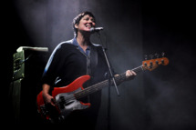 Pixies US rock band's Kim Deal performs during the Pilsen Circus festival in Montevideo on October 7, 2010.