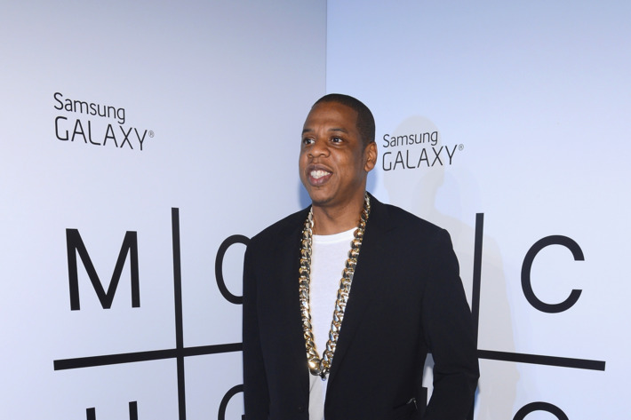 JAY Z attends JAY Z and Samsung Mobile's celebration of the Magna Carta Holy Grail album, available now through a customized app in Google Play and Samsung Apps exclusively for Samsung Galaxy S 4, Galaxy S III and Note II users on July 3, 2013 in Brooklyn City.
