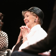 NEW YORK, NY - APRIL 22: Director Chiemi Karasawa (L) and actress Elaine Stritch speak onstage at the Tribeca Talks After the Movie: