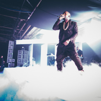 Kayne West performs