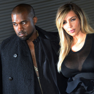 US musician Kanye West and partner Kim Kardashian