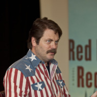 VANCOUVER, BC - NOVEMBER 03: Actor Nick Offerman signs copies of his new book "Paddle Your Own Canoe" for his fans at Chapters Book Store on Robson and Howe on November 3, 2013 in Vancouver, Canada. (Photo by Phillip Chin/Getty Images)