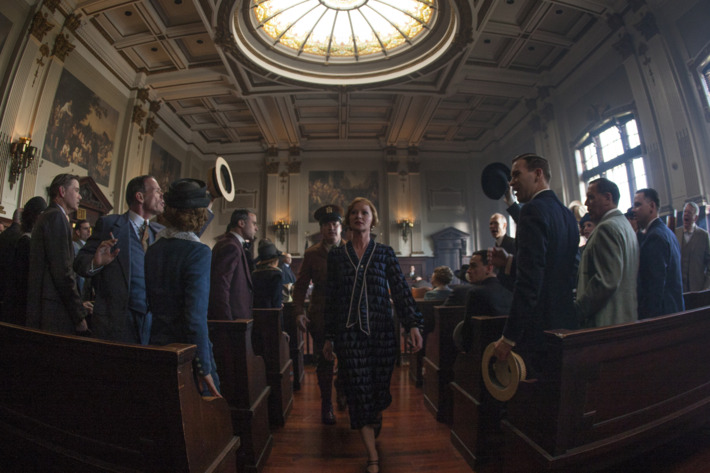 HBO's Boardwalk Empire season 4 2013Characters:Gretchen Mol- Gillian DarmodyJack Huston- Richard HarrowWrenn Schmidt- Julia SagorskyMark Borkowski- Paul SagorskyDominic Chianese- Leander WhitlockDavid Melwee- GregTerry Greiff- JudgeTim Ransom- Victor DrakeJay Russell- Prosecutor