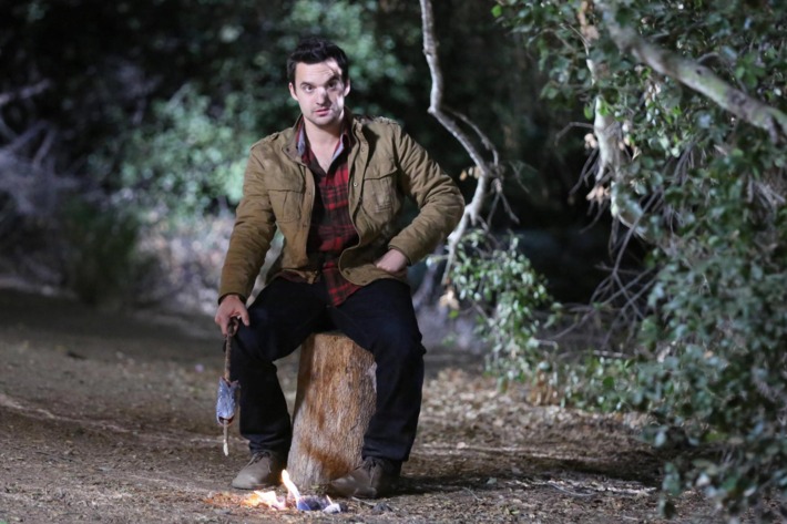 NEW GIRL: Nick (Jake Johnson) tries out his survival skills when the gang goes on a camping trip for Thanksgiving in the "Thanksgiving III" episode of NEW GIRL airing Tuesday, Nov. 26 (9:00-9:30 PM ET/PT) on FOX.