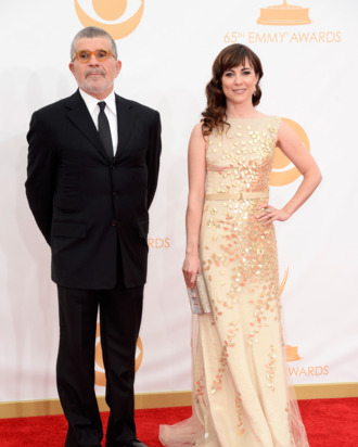 LOS ANGELES, CA - SEPTEMBER 22: Actor David Mamet and Rebecca Pidgeon arrive at the 65th Annual Primetime Emmy Awards held at Nokia Theatre L.A. Live on September 22, 2013 in Los Angeles, California. (Photo by Frazer Harrison/Getty Images)