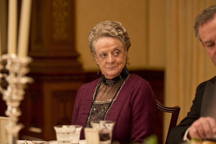Part One
Sunday, January 5, 2014
9 – 11pm ET on MASTERPIECE on PBS
Six months after Matthew’s death, family and servants try to cure Mary and Isobel of their deep
depression. Meanwhile, O’Brien causes a final crisis.
Shown: Maggie Smith as Violet, the Dowager Countess
? Nick Briggs/Carnival Film & Television Limited 2013 for MASTERPIECE
This image may be used only in the direct promotion of MASTERPIECE CLASSIC. No other rights are granted. All rights are reserved. Editorial use only. USE ON THIRD PARTY SITES SUCH AS FACEBOOK AND TWITTER IS NOT ALLOWED.
