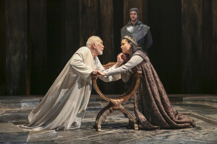 From left: Frank Langella & Isabella Laughland in KING LEAR By William ShakespeareChichester Festival TheatreDirected by Angus Jackson; Part of 2014 Winter/Spring Season; Dress rehearsal; Tuesday, January 7, 2014; 1:30 PM at the BAM Harvey Theater; Brooklyn Academy of Music, NYC; Photograph: ? 2014 Richard Termine PHOTO CREDIT - Richard Termine