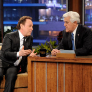 BURBANK, CA - FEBRUARY 06: Actor Billy Crystal (L) and comedian Jay Leno appear onstage during a commercial break on the final episode of "The Tonight Show with Jay Leno" at The Burbank Studios on February 6, 2014 in Burbank, California. (Photo by Kevin Winter/Getty Images)