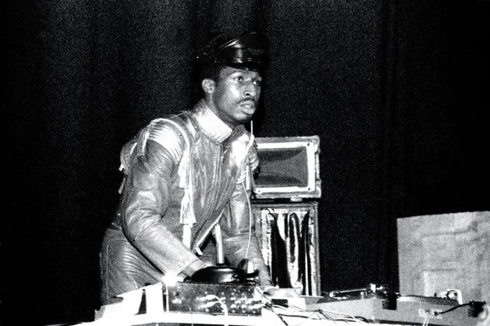 UNITED KINGDOM - MAY 12: Photo of GRANDMASTER FLASH; Grandmaster Flash The Venue, London, UK 12-5-1982 (Photo by David Corio/Redferns)