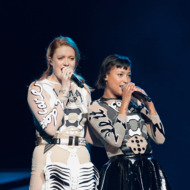 NEW ORLEANS, LA - MARCH 18: (L-R) Caroline Hjelt and Aino Jawo of Icona Pop perform at Smoothie King Center on March 18, 2014 in New Orleans, Louisiana. (Photo by Erika Goldring/Getty Images)