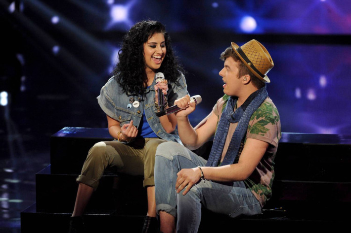 Jena Irene and Alex Preston perform on AMERICAN IDOL XIII