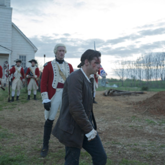 Samuel Roukin as Captain Simcoe and Jamie Bell as Abe Woodhull - TURN _ Season 1, Episode 1 - Photo Credit: Antony Platt/AMC