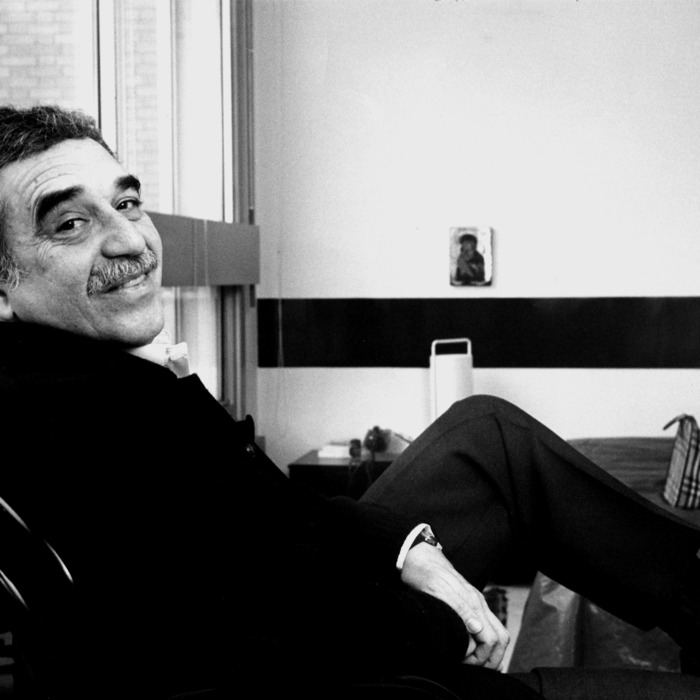 At home in Paris.
Received Nobel prize in literature in 1982.
