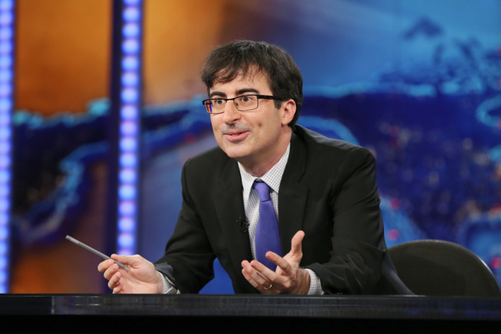 NEW YORK, NY - JUNE 10: John Oliver takes over as summer guest host of "The Daily Show with Jon Stewart" on June 10, 2013 in New York City. (Photo by Neilson Barnard/Getty Images for Comedy Central)