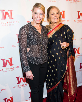 Chelsea Handler, Gloria Steinem==Ms. Foundation for Women Gloria Awards==Cipriani's, 110 East 42nd St., NYC==May 01, 2014==? Patrick McMullan==Photo - Ilir Bajraktari / PatrickMcMullan.com====
