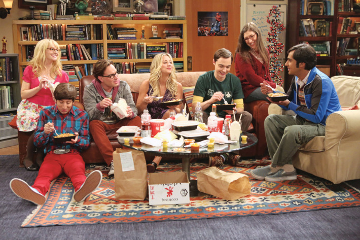 ????The Re-Entry Minimization???? -- Game Night turns into a battle of the sexes, on THE BIG BANG THEORY, Thursday, Oct. 18 (8:30 ???? 9:00 PM, ET/PT) on the CBS Television Network. From left to right ???? Bernadette (Melissa Rauch), Wolowitz (Simon Helberg), Leonard (Johnny Galecki), Penny (Kaley Cuoco), Sheldon (Jim Parsons), Amy (Mayim Bialik), Koothrappali (Kunal Nayyar). Photo: Michael Yarish/Warner Bros. ???2012 Warner Bros. Television. All Rights Reserved.