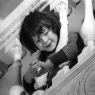 Harvey Stephens looks over the railing in a scene from the film 'The Omen', 1976.