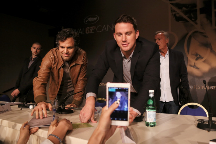 Actors Mark Ruffalo and Channing Tatum attend the "Foxcatcher" press conference during the 67th Annual Cannes Film Festival on May 19, 2014 in Cannes, France.