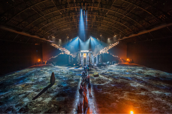 Kenneth Branagh and Alex Kingston in Shakespeare's "Macbeth" at the Park Avenue Armory, directed by Rob Ashford & Kenneth Branagh, during THE FIRST PREVIEW PERFORMANCE on May 31, 2014.CAST AND CREWCast: David Annen, Andy Apollo, Elliot Balchin, Nari Blair-Mangat, Norman Bowman, Kenneth Branagh, Charlie Cameron, Richard Coyle, Jordan Dean, Patrick Neil Doyle, Laura Elsworthy, Tom Godwin, Cody Green, Edward Harrison, Alex Kingston, Dylan Clark Marshall, Stuart Neal, John Shrapnel, Harry Lister Smith, Zachary Spicer, Scarlett Strallen, Dominic Thorburn, Kate Tydman, Anjana Vasan, Alexander Vlahos, Katie West, Benny Young, Jimmy YuillSet and Costume Designer: Christopher OramPhoto Credit: Stephanie Berger