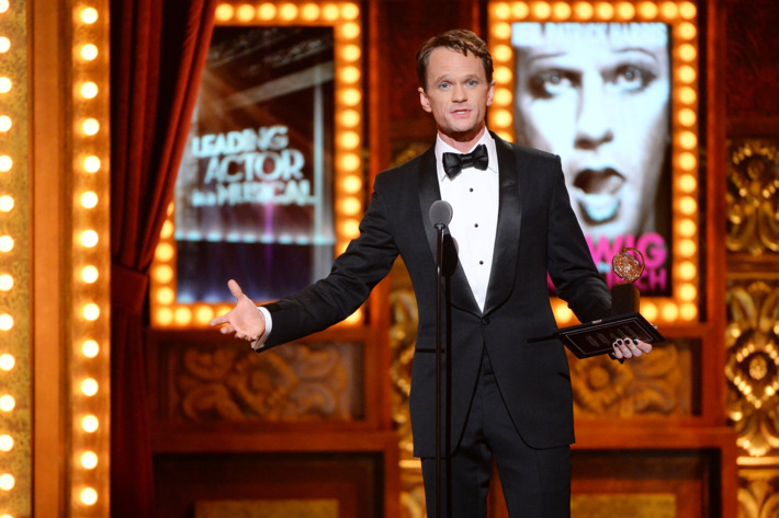 NEW YORK, NY - JUNE 08: Neil Patrick Harris accepts the award for Best Performance by an Actor in a Leading Role in a Musical for Hedwig and the Angry Inch onstage during the 68th Annual Tony Awards at Radio City Music Hall on June 8, 2014 in New York City. (Photo by Theo Wargo/Getty Images for Tony Awards Productions)