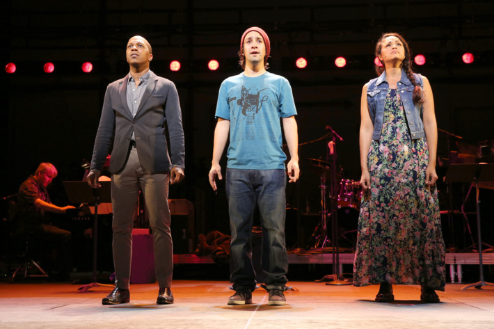 Tick Tick BoomCity CenterCast & CreditsBook, Music and Lyrics by Jonathan LarsonScript Consultant David AuburnVocal Arrangements and Orchestrations by Stephen OremusChoreographed by Camille A. BrownMusic Direction by Chris FenwickDirected by Oliver ButlerStarring Lin-Manuel Miranda, Leslie Odom Jr. and Karen Olivo